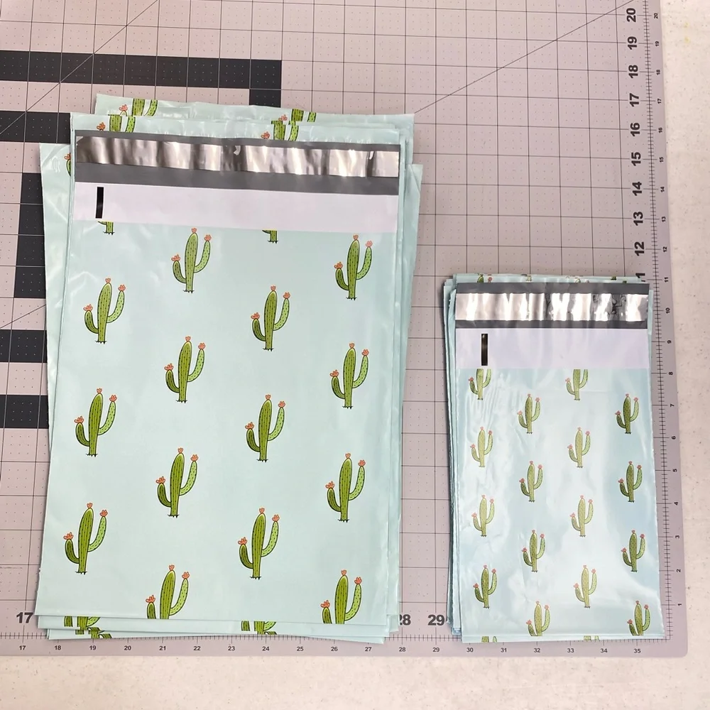 Cactus Poly Mailers 24 large + 12 small Shipping Mail Shop Cute Happy Packaging